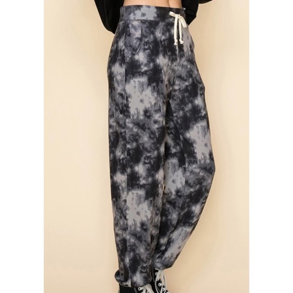 ❌SOLD OUT❌COZY DAY CHARCOAL TYE DYE JOGGERS - Picture 2 of 5